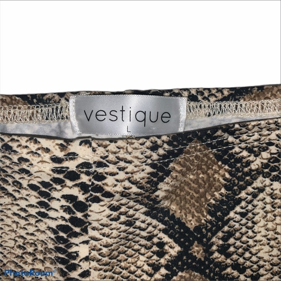 VESTIQUE | Snakeskin Printed Hi Rise Leggings Sz L - Picture 3 of 3
